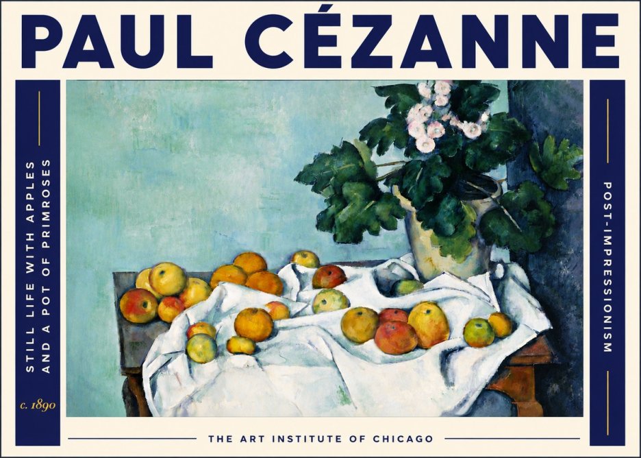 Paul Cézanne Still Life with Apples and a Pot of Primroses No6 - Plakát