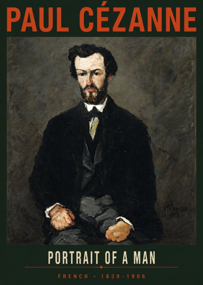 Paul Cézanne Portrait of a Man II No2 - Plakát