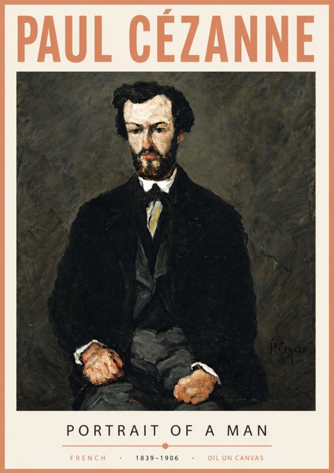Paul Cézanne Portrait of a Man II No4 - Plakát