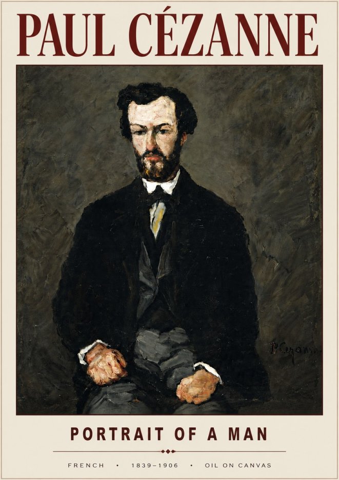 Paul Cézanne Portrait of a Man II No5 - Plakát