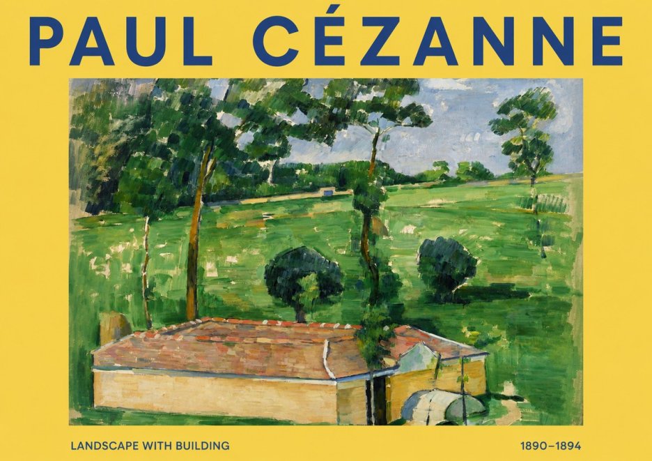 Paul Cézanne Landscape with Building No2 - Plakát