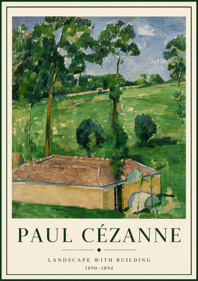 Paul Cézanne Landscape with Building No3 - Plakát