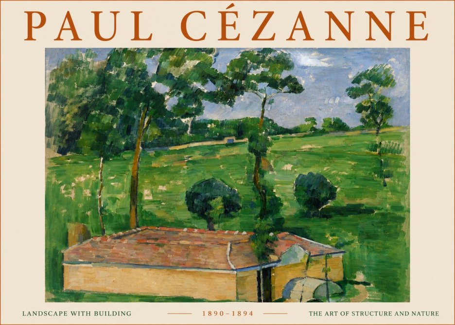 Paul Cézanne Landscape with Building No5 - Plakát