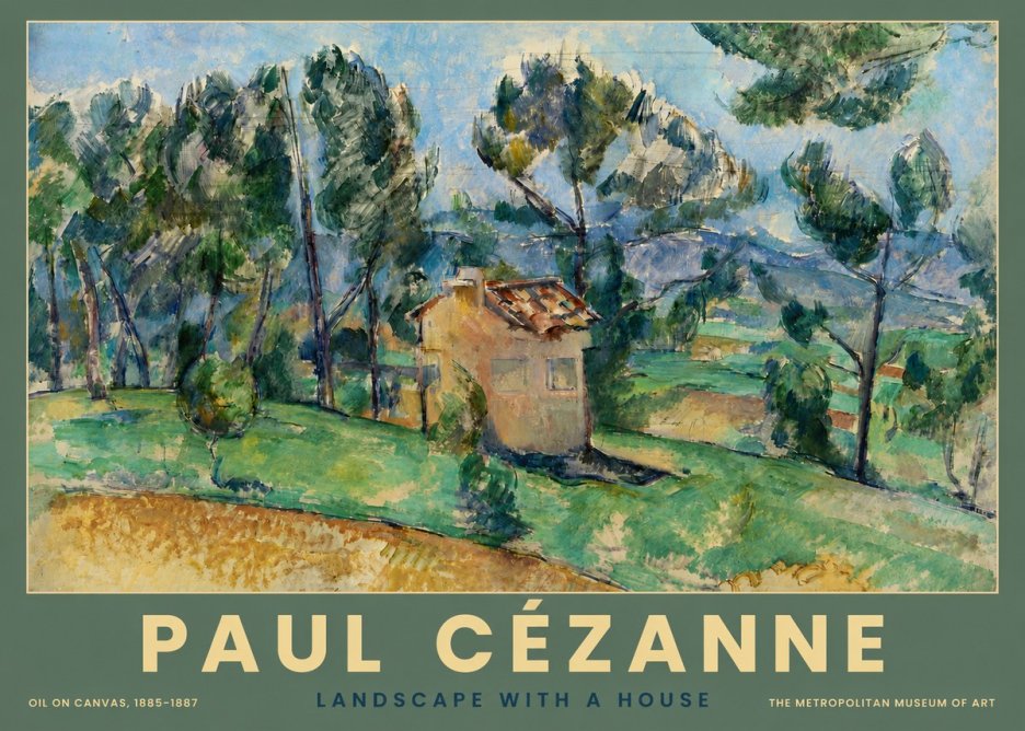 Paul Cézanne Landscape with a House No4 - Plakát