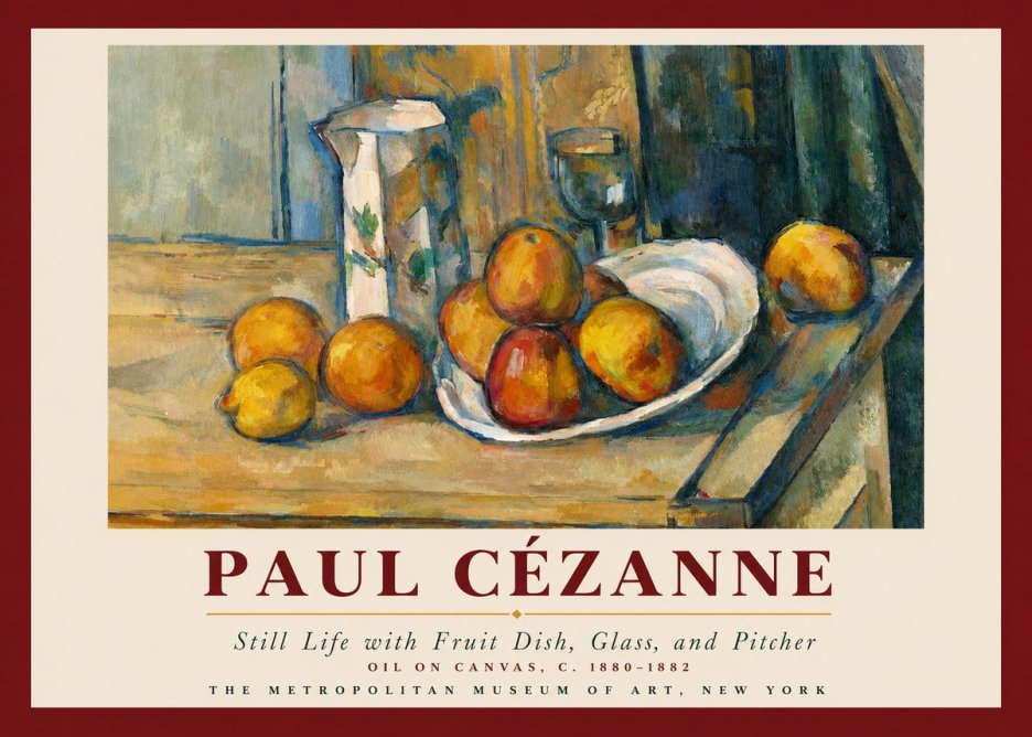 Paul Cézanne Still Life with Fruit Dish, Glass, and Pitcher No3 - Plakát