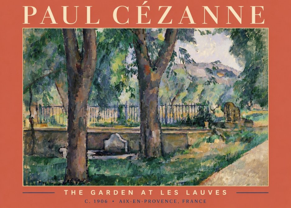 Paul Cézanne The Garden at Les Lauves No4 - Plakát