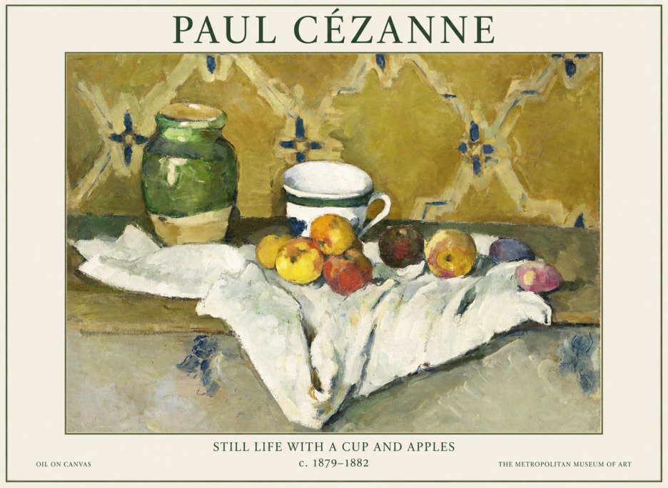Paul Cézanne Still Life with a Cup and Apples No1 - Plakát
