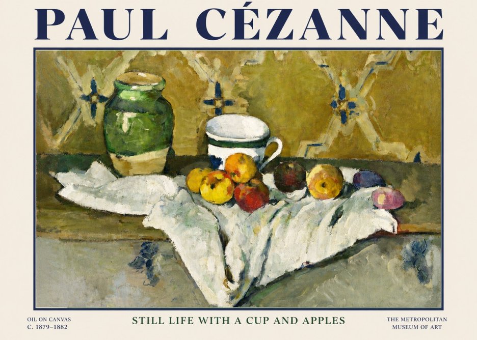 Paul Cézanne Still Life with a Cup and Apples No3 - Plakát
