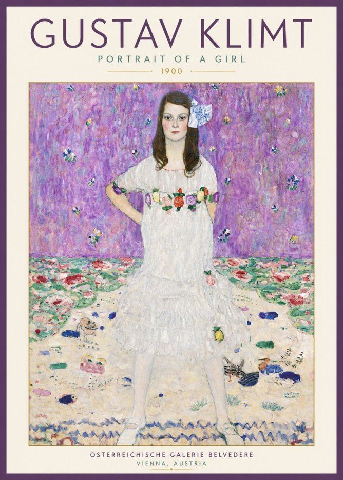Klimt Portrait of a Girl No5 - Plakát