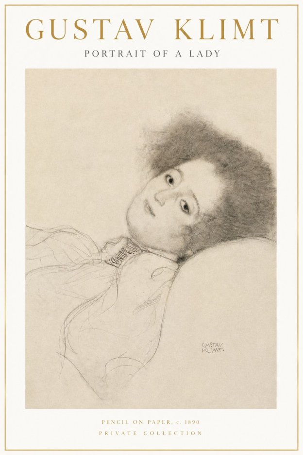 Klimt Portrait of a Lady No3 - Plakát
