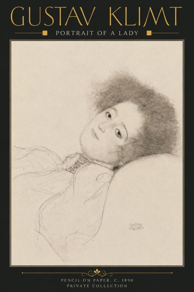 Klimt Portrait of a Lady No6 - Plakát