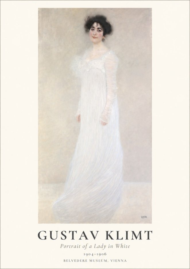 Klimt Portrait of a Lady in White No1 - Plakát