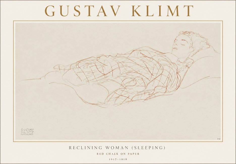 Klimt Reclining Woman (Sleeping) I No1 - Plakát