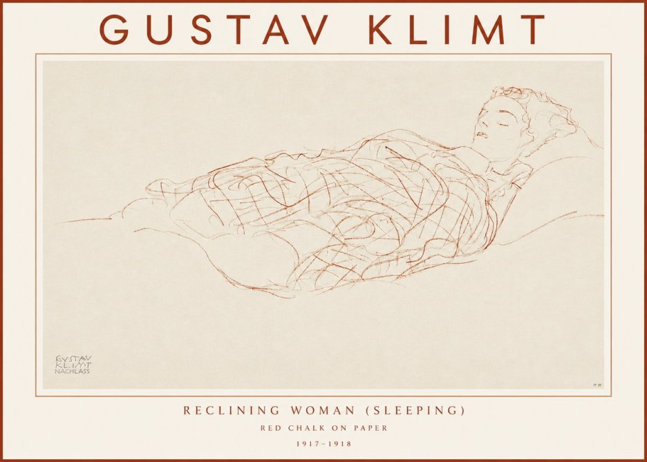 Klimt Reclining Woman (Sleeping) I No3 - Plakát