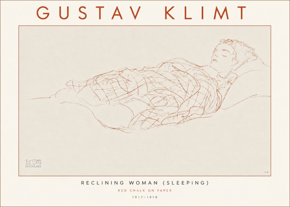 Klimt Reclining Woman (Sleeping) I No4 - Plakát