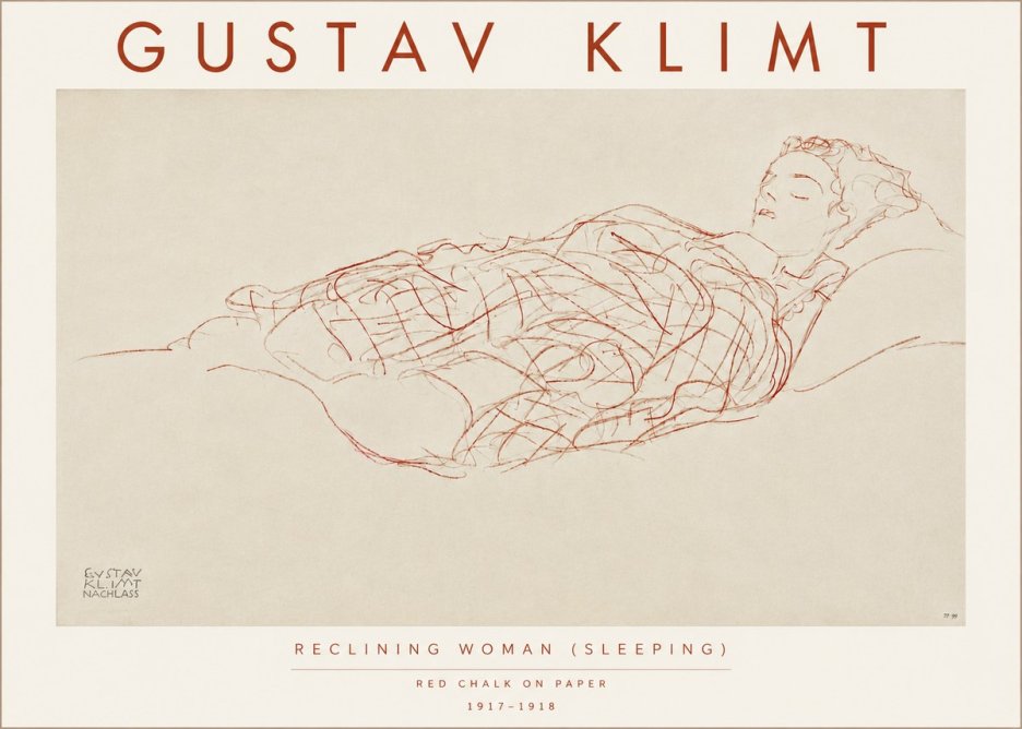Klimt Reclining Woman (Sleeping) I No5 - Plakát