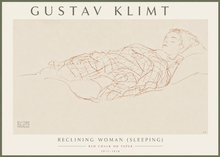 Klimt Reclining Woman (Sleeping) I No6 - Plakát