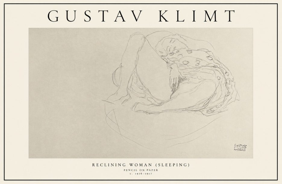 Klimt Reclining Woman (Sleeping) II No1 - Plakát