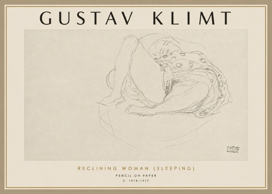 Klimt Reclining Woman (Sleeping) II No2 - Plakát