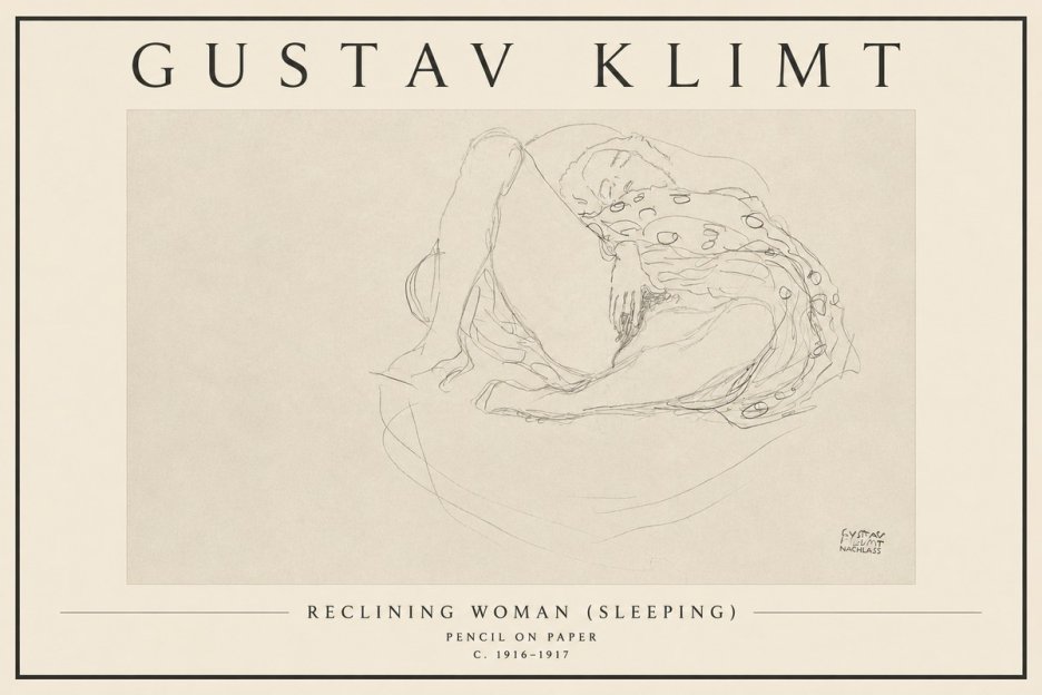 Klimt Reclining Woman (Sleeping) II No3 - Plakát