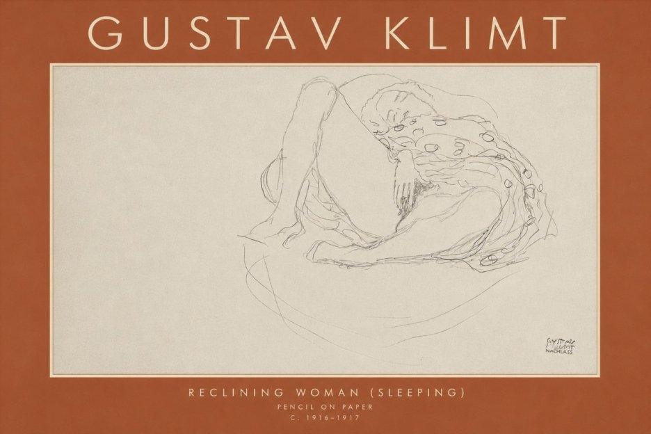 Klimt Reclining Woman (Sleeping) II No4 - Plakát