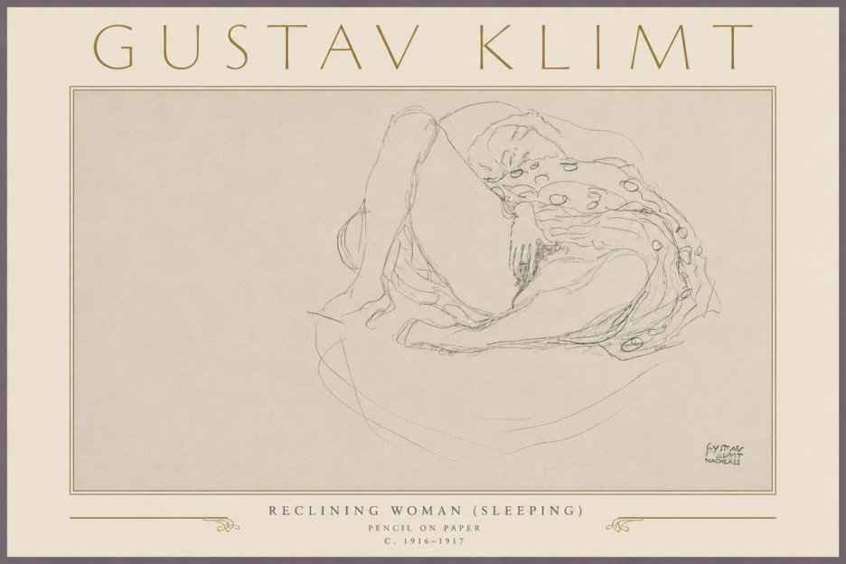 Klimt Reclining Woman (Sleeping) II No5 - Plakát