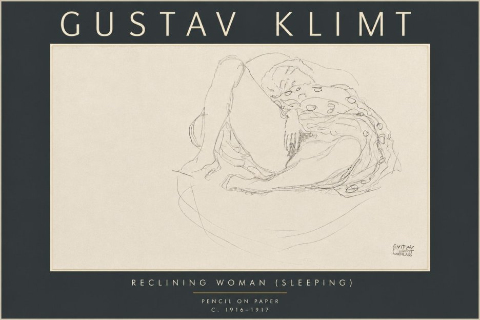 Klimt Reclining Woman (Sleeping) II No6 - Plakát