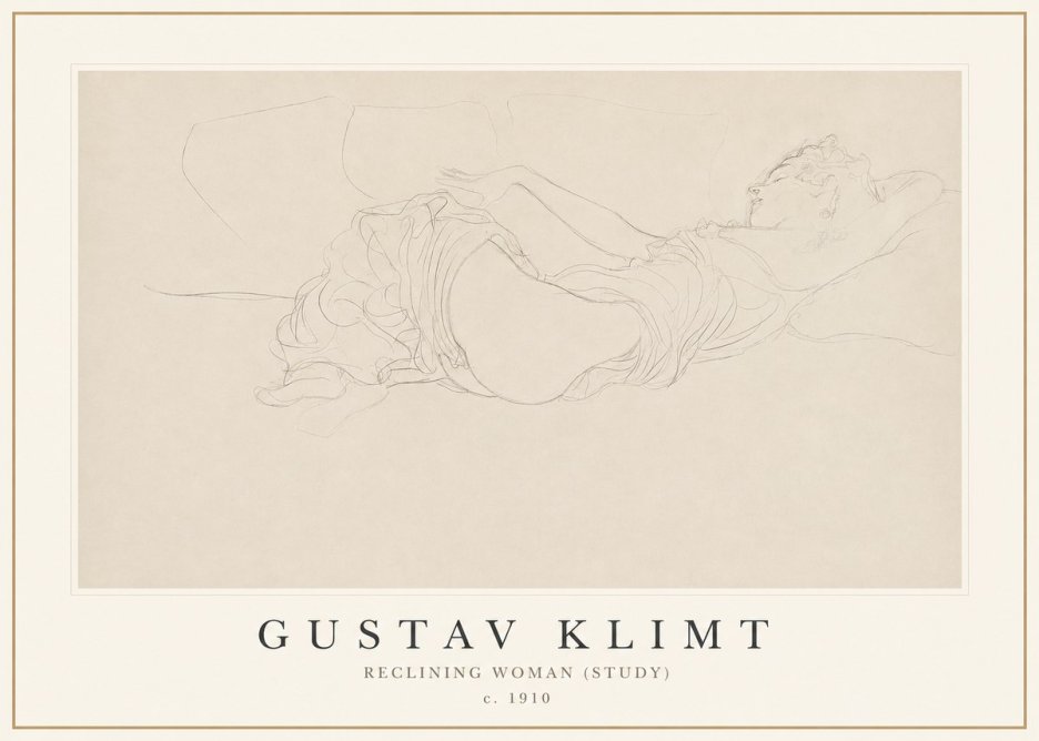 Klimt Reclining Woman (Study) No1 - Plakát