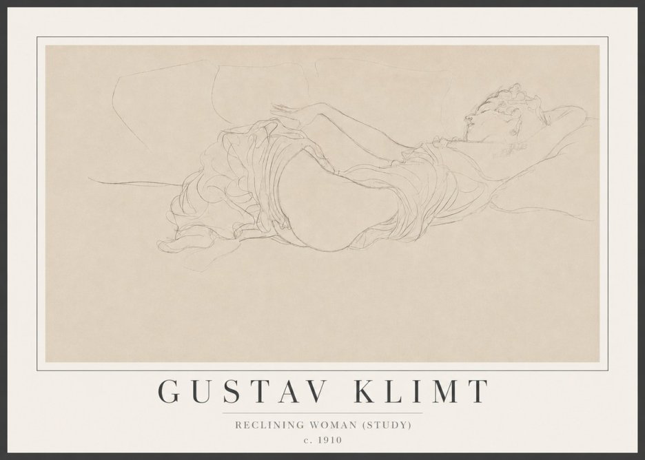 Klimt Reclining Woman (Study) No2 - Plakát