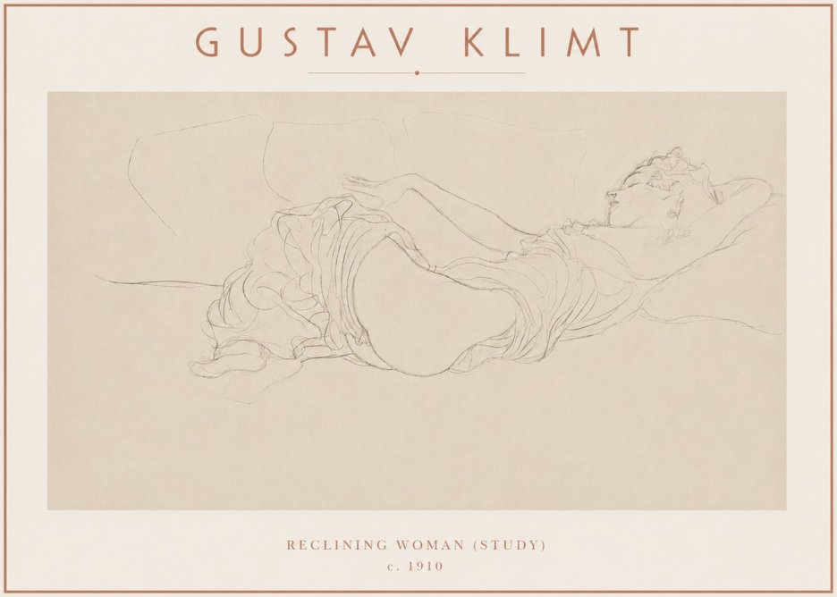 Klimt Reclining Woman (Study) No3 - Plakát