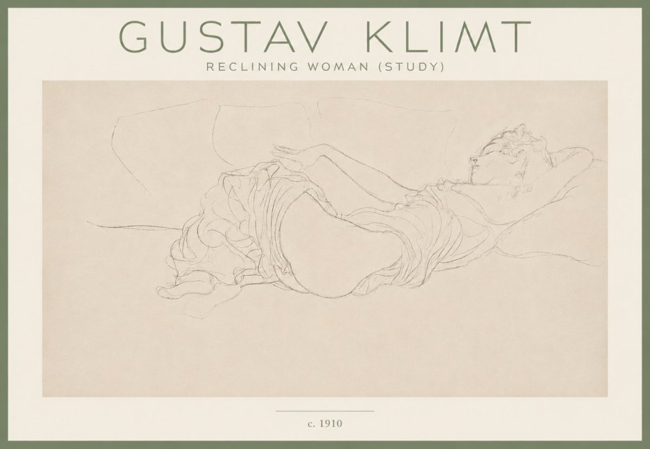 Klimt Reclining Woman (Study) No4 - Plakát