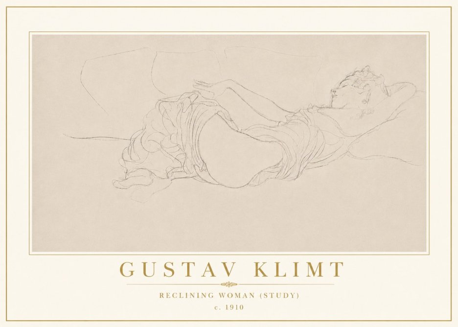 Klimt Reclining Woman (Study) No5 - Plakát