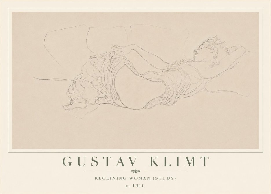 Klimt Reclining Woman (Study) No6 - Plakát