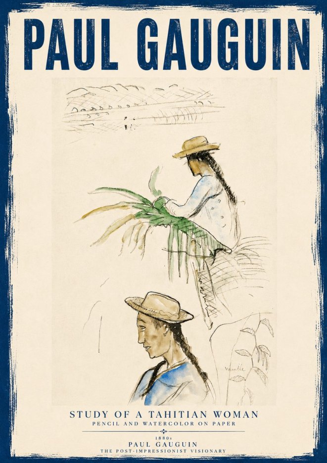 Paul Gauguin Study of a Tahitian Woman I No5 - Plakát