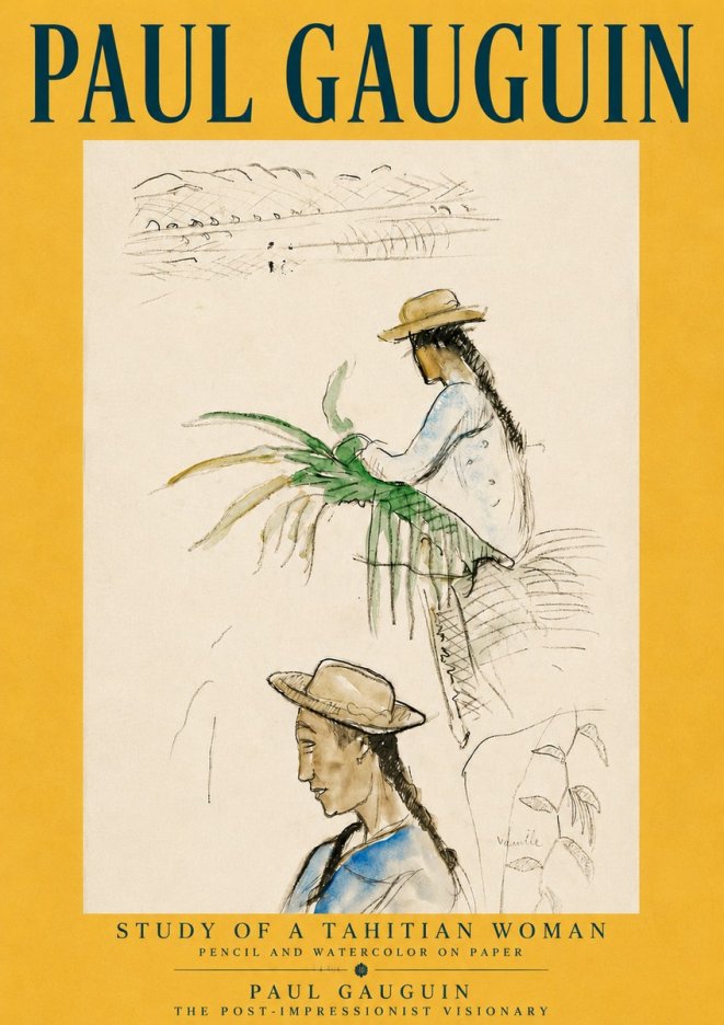 Paul Gauguin Study of a Tahitian Woman I No6 - Plakát