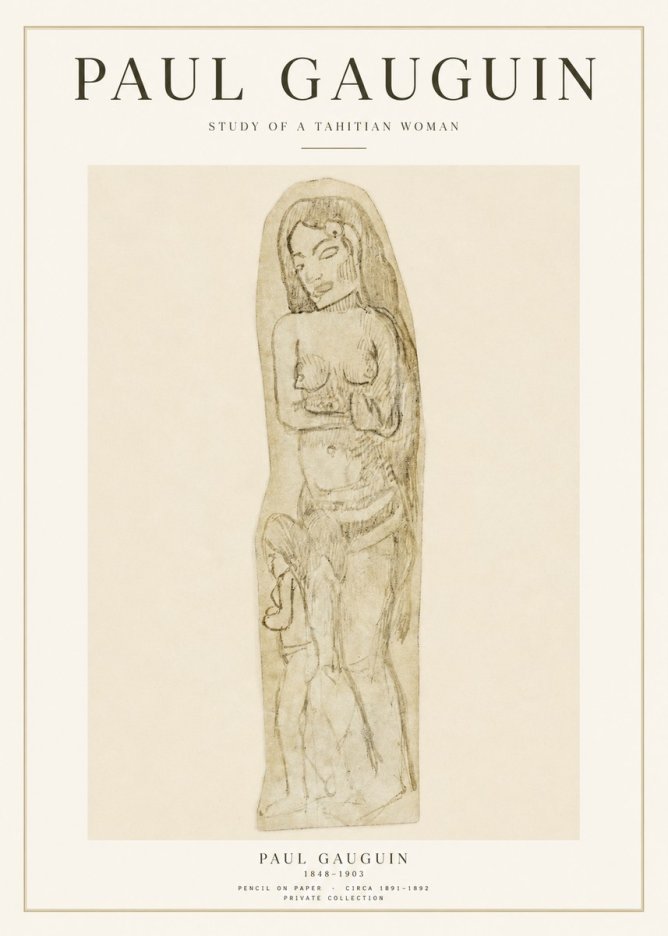 Paul Gauguin Study of a Tahitian Woman II No1 - Plakát