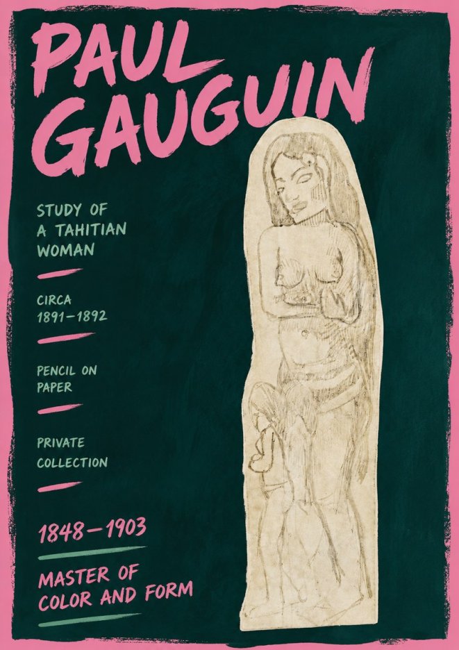 Paul Gauguin Study of a Tahitian Woman II No5 - Plakát