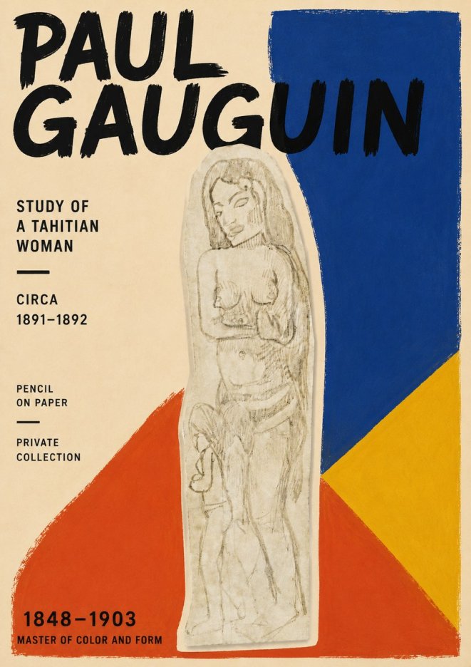 Paul Gauguin Study of a Tahitian Woman II No6 - Plakát