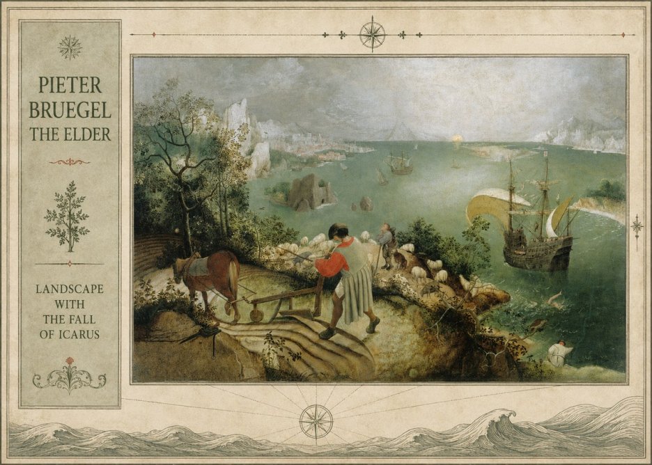Pieter Bruegel Landscape with the Fall of Icarus I No2 - Plakát