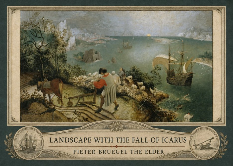 Pieter Bruegel Landscape with the Fall of Icarus I No4 - Plakát