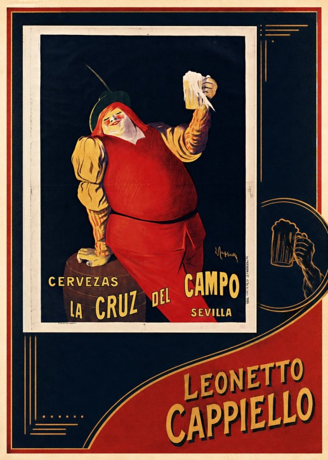 Leonetto Cappiello Cervezas La Cruz Del Campo No6 - Plakát