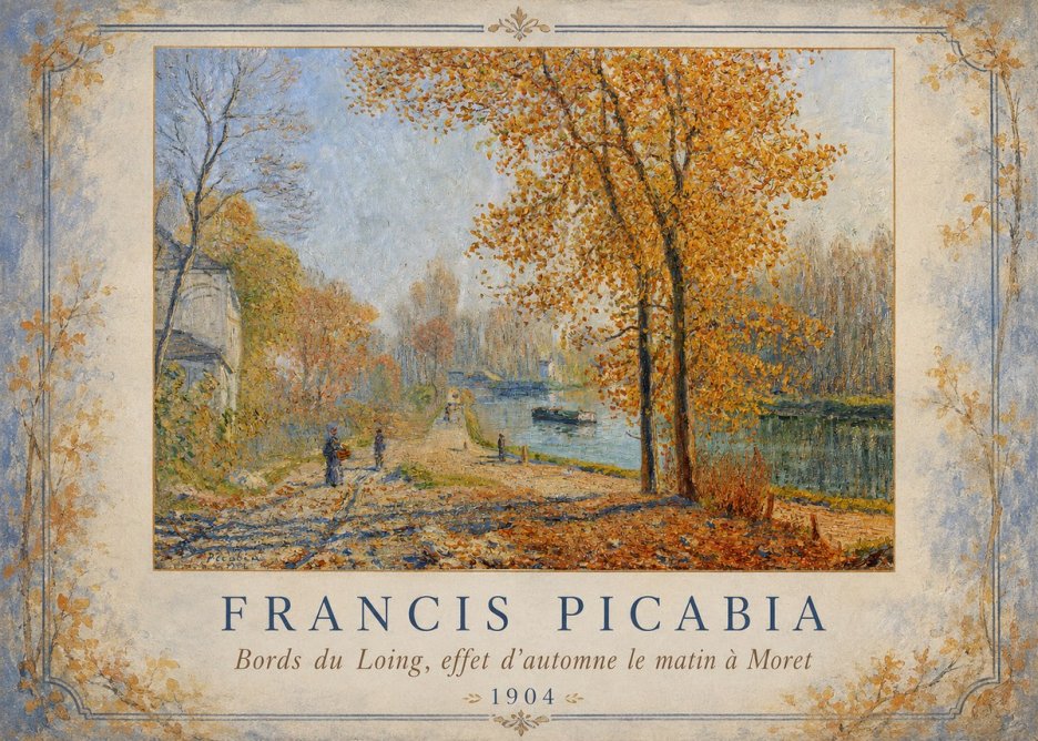 Francis Picabia Bords Du Loing, Effet D'automne Le Matin À Moret No1 - Plakát