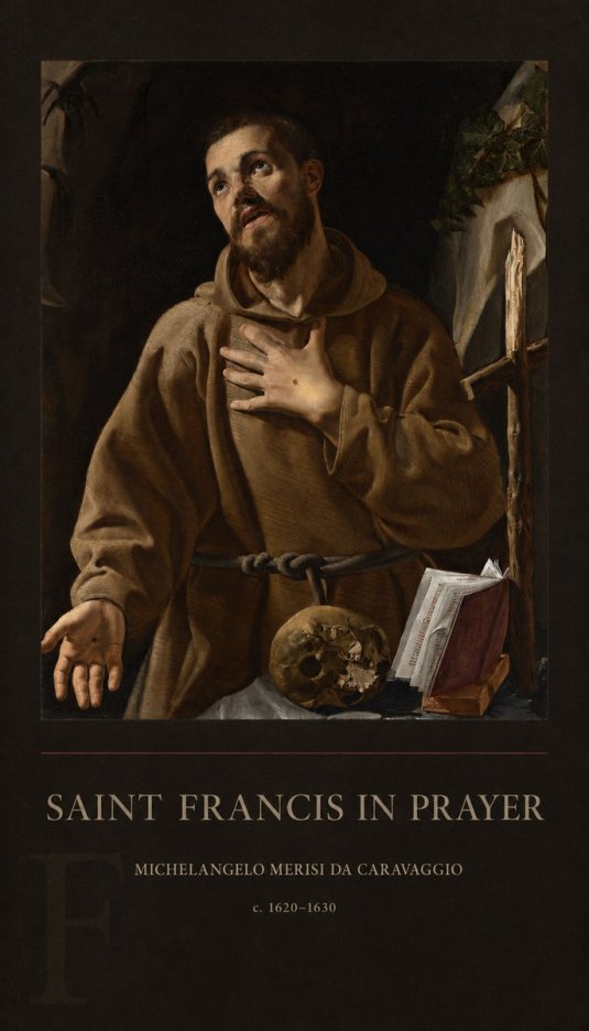 Michelangelo Merisi da Caravaggio Saint Francis in Prayer I No4 - Plakát