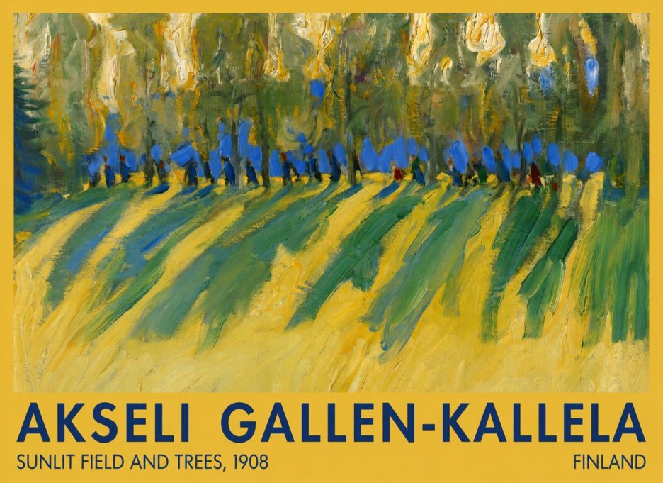 Akseli Gallen-Kallela Sunlit Field and Trees No1 - Plakát