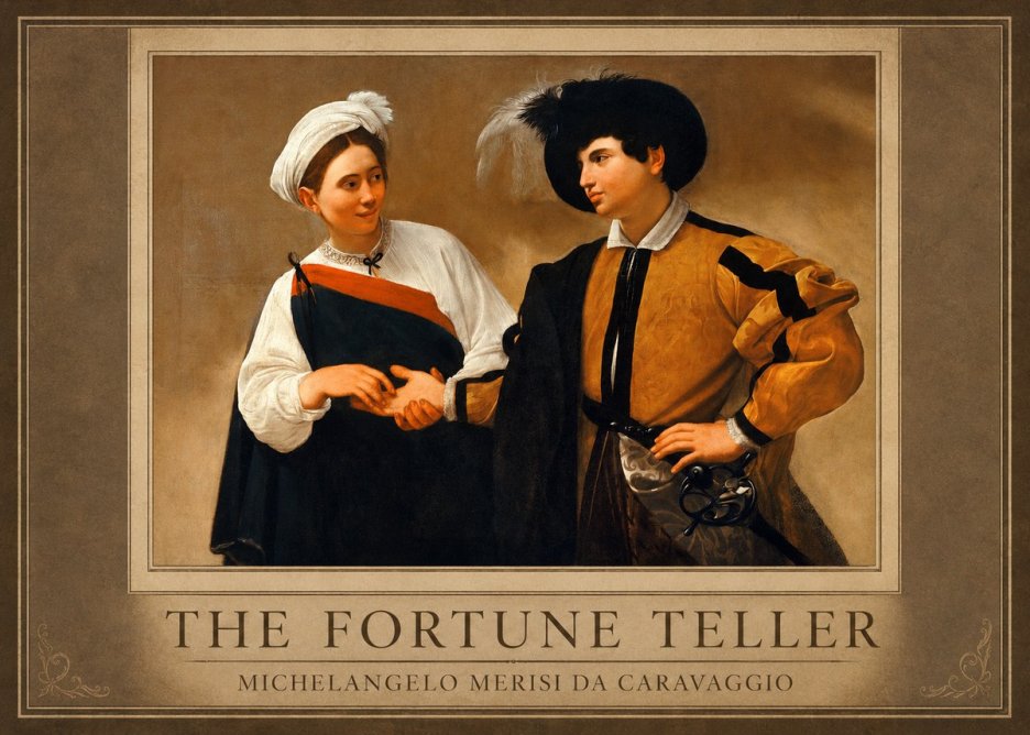 Michelangelo Merisi da Caravaggio The Fortune Teller I No1 - Plakát