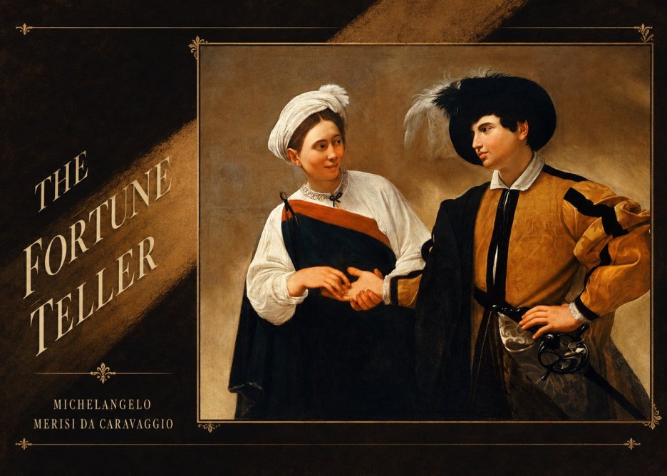 Michelangelo Merisi da Caravaggio The Fortune Teller I No3 - Plakát