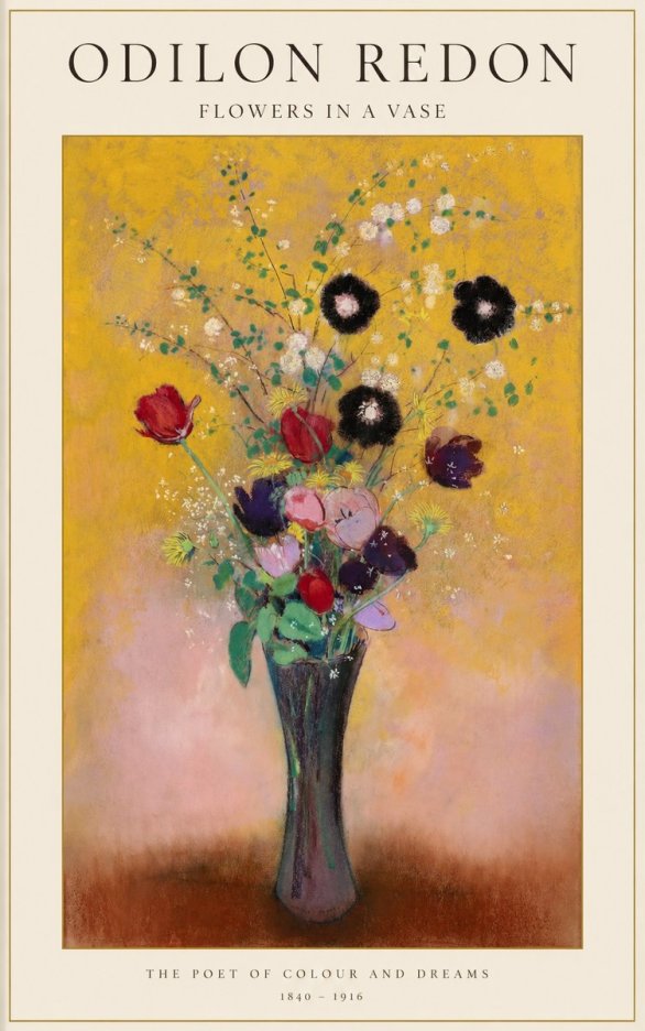 Odilon Redon Flowers in a Vase IV No1 - Plakát