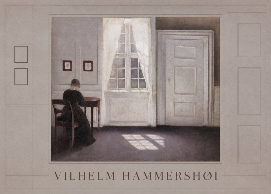 Vilhelm Hammershøi Interior with a Woman from the Back No1 - Plakát