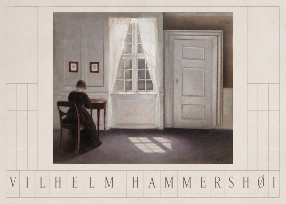 Vilhelm Hammershøi Interior with a Woman from the Back No3 - Plakát
