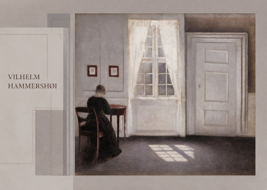 Vilhelm Hammershøi Interior with a Woman from the Back No5 - Plakát
